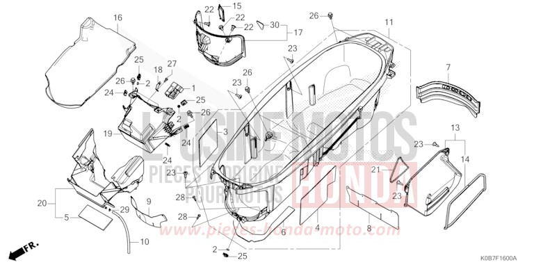 HANDGEPAECKFACH von Forza 300 MAT PEARL COOL WHITE (NHB44) von 2019